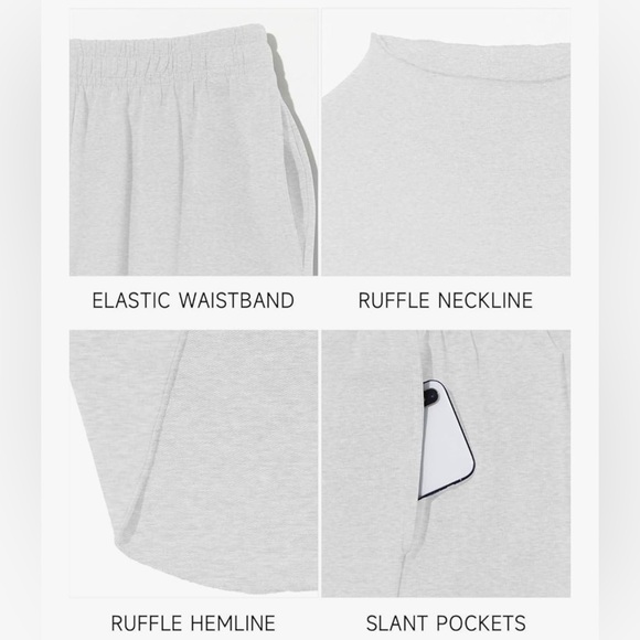 NWT Light Gray 3/4 Sleeve Top and Pants Set-S - Picture 5 of 13